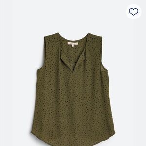 Olive Green V-Neck Sleeveless Tank Top